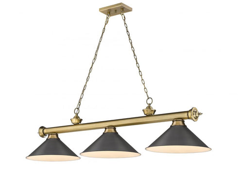 Z-Lite Cordon 3 Light Billiard in Brushed Nickel Finish Model: 2306-3BN-BN15