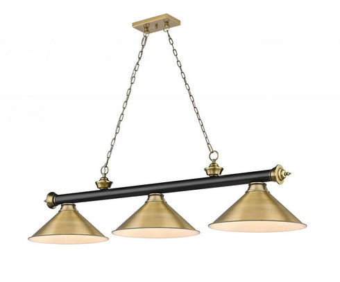 Z-Lite Cordon 3 Light Billiard in Brushed Nickel Finish Model: 2306-3BN-BN15