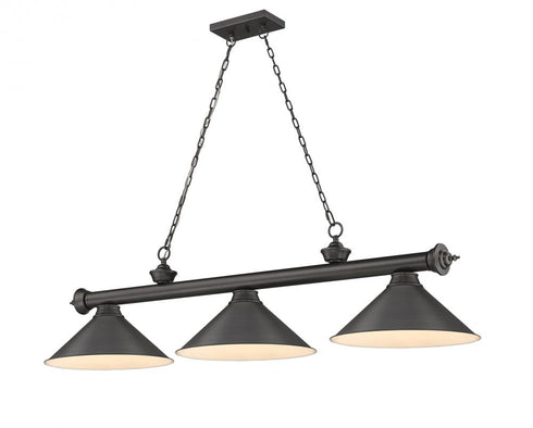 Z-Lite Cordon 3 Light Billiard in Brushed Nickel Finish Model: 2306-3BN-BN15