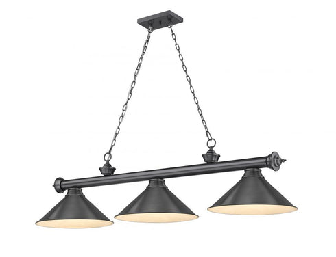 Z-Lite Cordon 3 Light Billiard in Brushed Nickel Finish Model: 2306-3BN-BN15