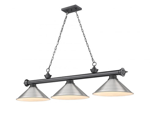 Z-Lite Cordon 3 Light Billiard in Brushed Nickel Finish Model: 2306-3BN-BN15