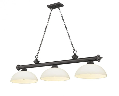 Z-Lite Cordon 3 Light Billiard in Brushed Nickel Finish Model: 2306-3BN-DMO14
