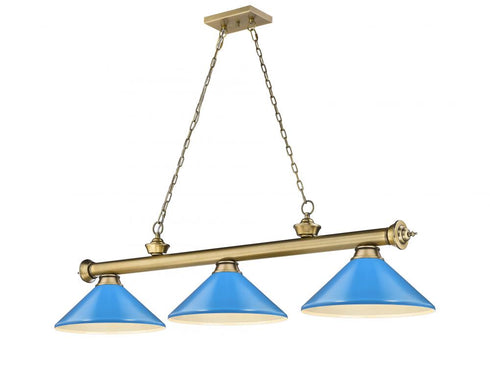 Z-Lite Cordon 3 Light Billiard in Brushed Nickel Finish Model: 2306-3BN-MEB