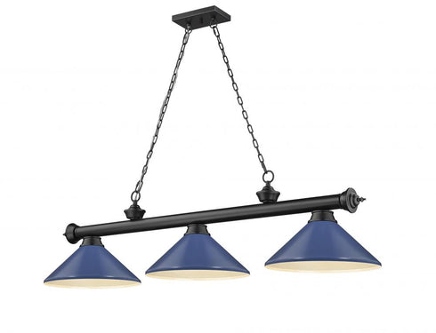Z-Lite Cordon 3 Light Billiard in Brushed Nickel Finish Model: 2306-3BN-MEB