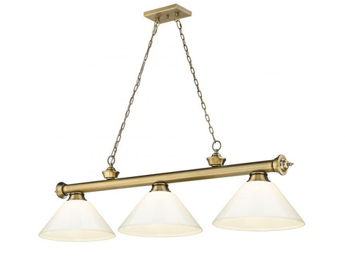 Z-Lite Cordon 3 Light Billiard in Brushed Nickel Finish Model: 2306-3BN-PGR