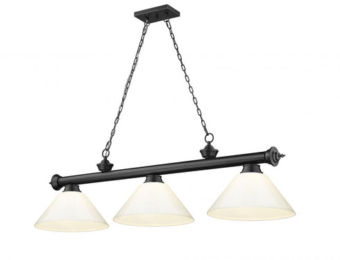 Z-Lite Cordon 3 Light Billiard in Brushed Nickel Finish Model: 2306-3BN-PGR
