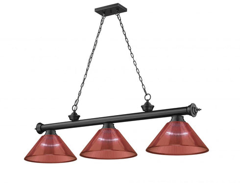 Z-Lite Cordon 3 Light Billiard in Brushed Nickel Finish Model: 2306-3BN-PGR
