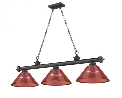 Z-Lite Cordon 3 Light Billiard in Brushed Nickel Finish Model: 2306-3BN-PGR