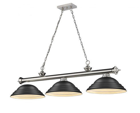 Z-Lite Cordon 3 Light Billiard in Brushed Nickel Finish Model: 2306-3BN-SBN