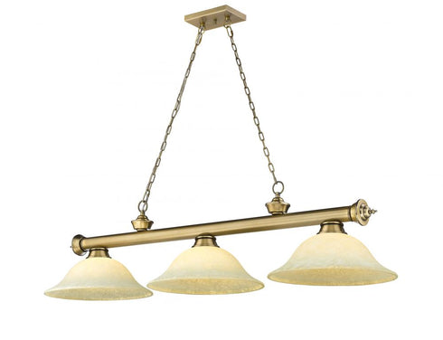 Z-Lite Cordon 3 Light Billiard in Brushed Nickel Finish Model: 2306-3BN-WM16