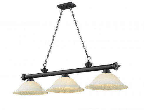 Z-Lite Cordon 3 Light Billiard in Brushed Nickel Finish Model: 2306-3BN-WM16