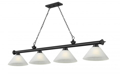 Z-Lite Cordon 4 Light Billiard in Brushed Nickel Finish Model: 2306-4BN-AMO14