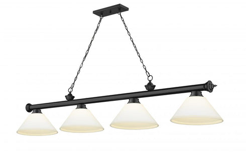 Z-Lite Cordon 4 Light Billiard in Brushed Nickel Finish Model: 2306-4BN-AMO14