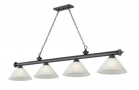 Z-Lite Cordon 4 Light Billiard in Brushed Nickel Finish Model: 2306-4BN-AMO14