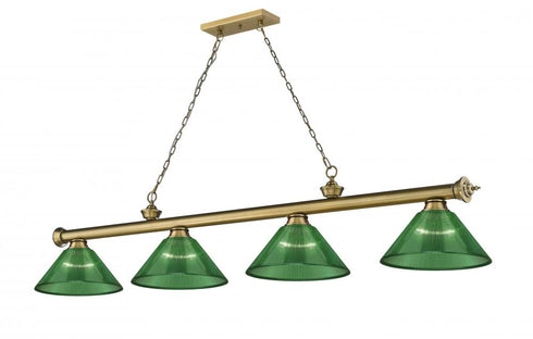 Z-Lite Cordon 4 Light Billiard in Brushed Nickel Finish Model: 2306-4BN-ARDB