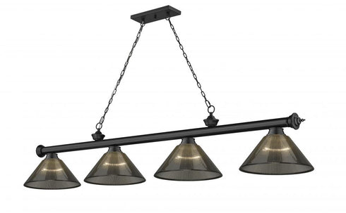 Z-Lite Cordon 4 Light Billiard in Brushed Nickel Finish Model: 2306-4BN-ARDB