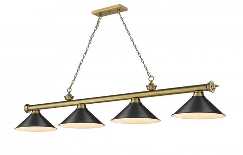 Z-Lite Cordon 4 Light Billiard in Brushed Nickel Finish Model: 2306-4BN-BN15