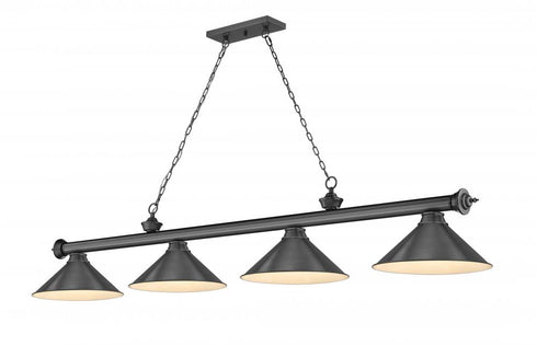 Z-Lite Cordon 4 Light Billiard in Brushed Nickel Finish Model: 2306-4BN-BN15