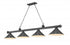 Z-Lite Cordon 4 Light Billiard in Brushed Nickel Finish Model: 2306-4BN-BN15