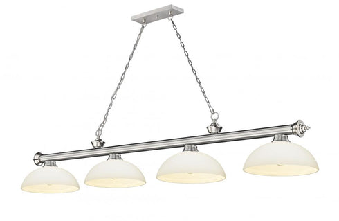 Z-Lite Cordon 4 Light Billiard in Brushed Nickel Finish Model: 2306-4BN-DMO14