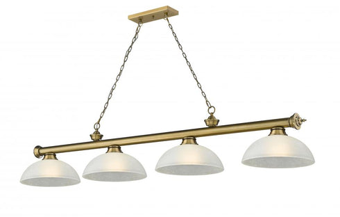 Z-Lite Cordon 4 Light Billiard in Brushed Nickel Finish Model: 2306-4BN-DMO14