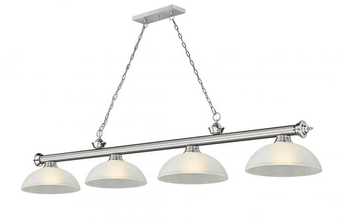 Z-Lite Cordon 4 Light Billiard in Brushed Nickel Finish Model: 2306-4BN-DMO14