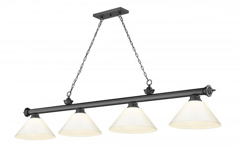 Z-Lite Cordon 4 Light Billiard in Brushed Nickel Finish Model: 2306-4BN-PGR