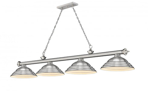 Z-Lite Cordon 4 Light Billiard in Brushed Nickel Finish Model: 2306-4BN-SBN