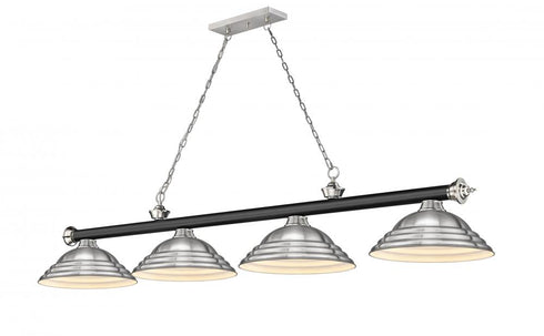 Z-Lite Cordon 4 Light Billiard in Brushed Nickel Finish Model: 2306-4BN-SBN