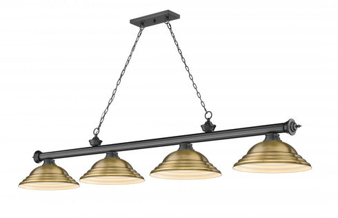 Z-Lite Cordon 4 Light Billiard in Brushed Nickel Finish Model: 2306-4BN-SBN