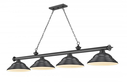 Z-Lite Cordon 4 Light Billiard in Brushed Nickel Finish Model: 2306-4BN-SBN