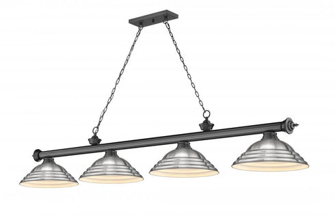 Z-Lite Cordon 4 Light Billiard in Brushed Nickel Finish Model: 2306-4BN-SBN