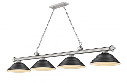 Z-Lite Cordon 4 Light Billiard in Brushed Nickel Finish Model: 2306-4BN-SBN