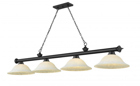 Z-Lite Cordon 4 Light Billiard in Brushed Nickel Finish Model: 2306-4BN-WM16