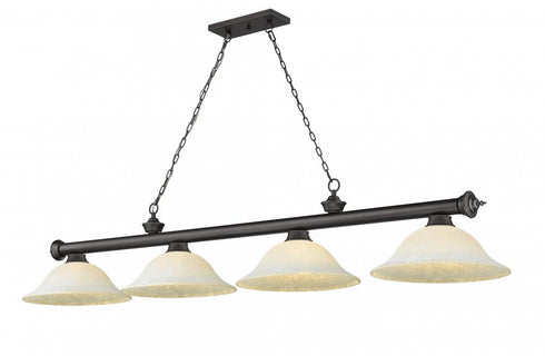 Z-Lite Cordon 4 Light Billiard in Brushed Nickel Finish Model: 2306-4BN-WM16