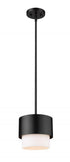 Z-Lite Counterpoint 1 Light Pendant in Matte Black Finish Model: 495P7-MB