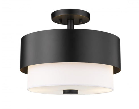 Z-Lite Counterpoint 2 Light Semi Flush Mount in Matte Black Finish Model: 495SF13-MB