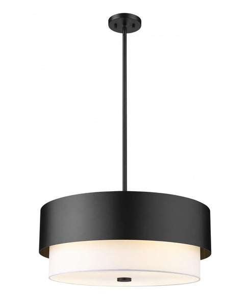 Z-Lite Counterpoint 5 Light Chandelier in Matte Black Finish Model: 495P24-MB