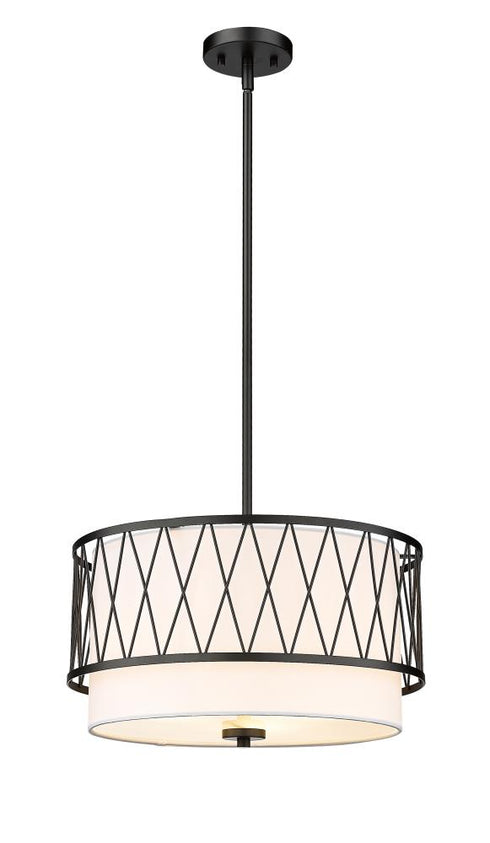 Z-Lite Dalton 3 Light Pendant in Brushed Nickel Finish Model: 198-17BN