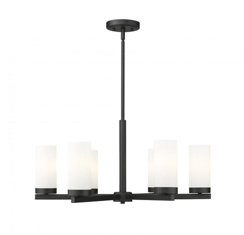 Z-Lite Danica 6 Light Chandelier in Matte Black Finish Model: 3044-6MB