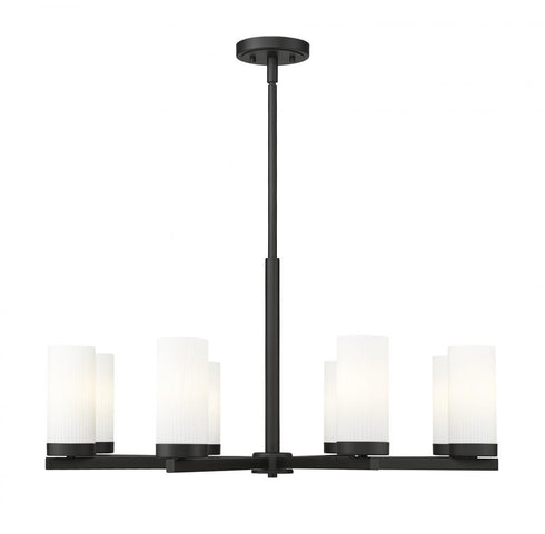 Z-Lite Danica 8 Light Chandelier in Matte Black Finish Model: 3044-8MB