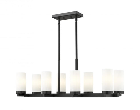 Z-Lite Danica 8 Light Linear Chandelier in Matte Black Finish Model: 3044-8L-MB