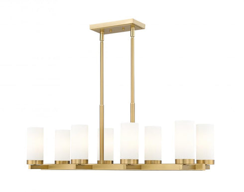 Z-Lite Danica 8 Light Linear Chandelier in Matte Black Finish Model: 3044-8L-MB