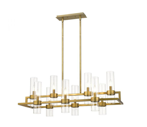 Z-Lite Datus 10 Light Linear Chandelier in Matte Black Finish Model: 4008-10MB