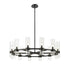Z-Lite Datus 12 Light Chandelier in Matte Black Finish Model: 4008-12MB