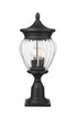 Z-Lite Davina 3 Light Outdoor Pier Mounted Fixture in Black Finish Model: 5016PHMR-533PM-BK