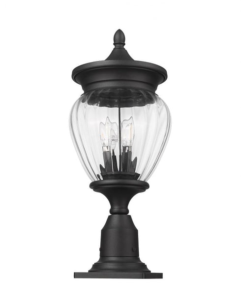 Z-Lite Davina 3 Light Outdoor Pier Mounted Fixture in Black Finish Model: 5016PHMR-533PM-BK