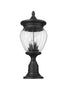 Z-Lite Davina 3 Light Outdoor Pier Mounted Fixture in Black Finish Model: 5016PHMR-553PM-BK