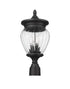 Z-Lite Davina 3 Light Outdoor Post Mount Fixture in Black Finish Model: 5016PHMR-BK