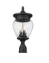 Z-Lite Davina 3 Light Outdoor Post Mount Fixture in Black Finish Model: 5016PHMR-BK